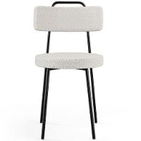 Kit 04 Cadeiras Decorativas Estofada Para Sala De Jantar Barcelona L02 Bouclê Cru - Lyam Decor - 2