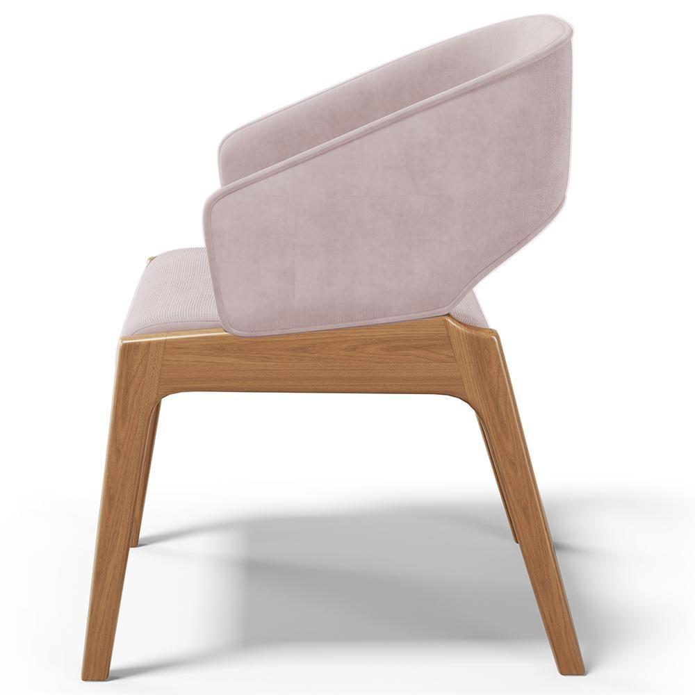 Kit 06 Cadeiras De Jantar E Estar Living Estofada Lince L02 Suede Rosê - Lyam Decor - 4