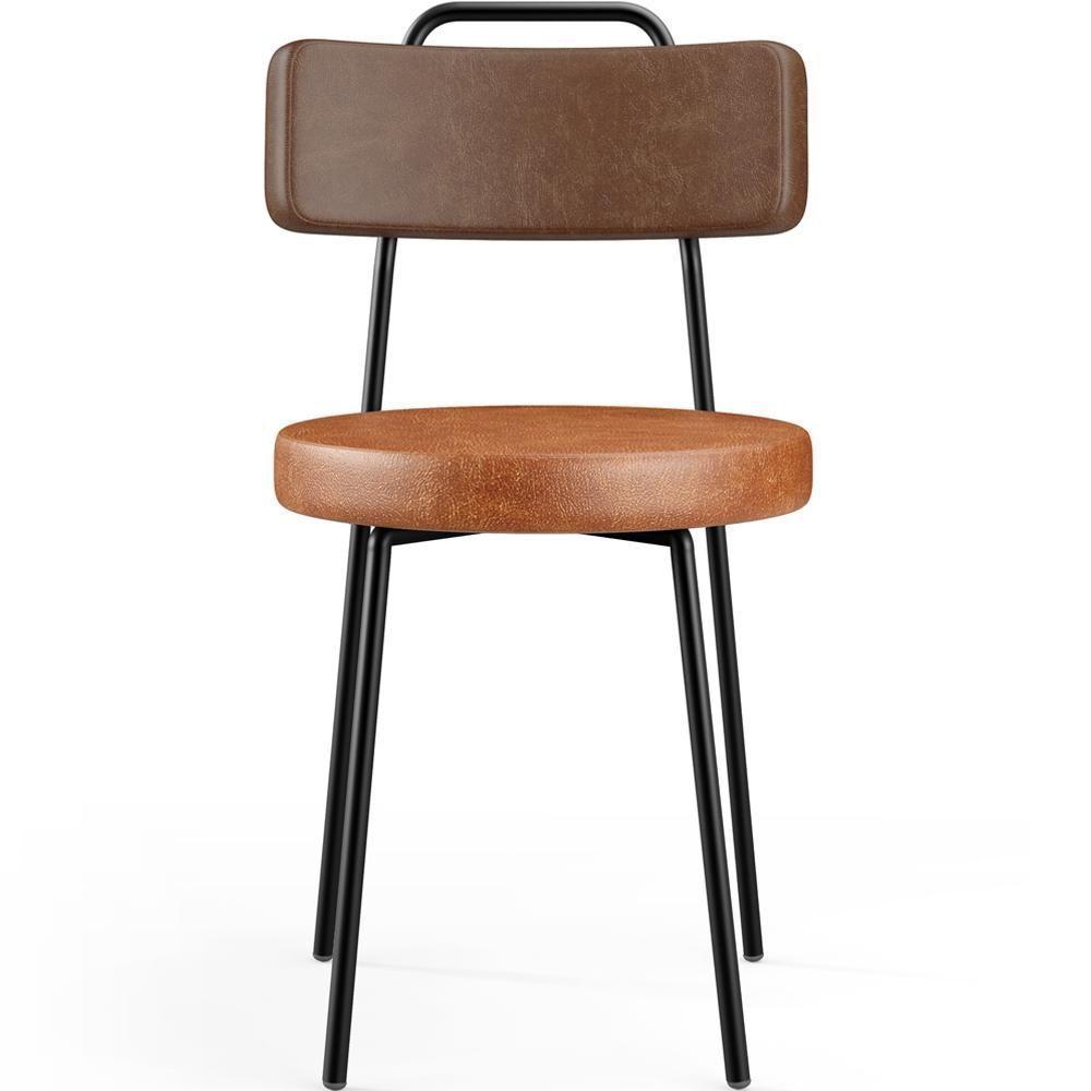 Kit 04 Cadeiras Decorativas Estofada Para Sala Jantar Barcelona L02 Couríssimo Marrom Camel - Lyam - 6