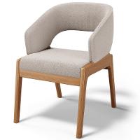 Kit 04 Cadeiras De Jantar E Estar Living Estofada Lince L02 Bouclê Bege - Lyam Decor