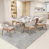 Kit 04 Cadeiras De Jantar E Estar Living Estofada Lince L02 Bouclê Bege - Lyam Decor - 5