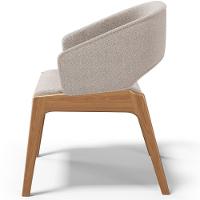 Kit 04 Cadeiras De Jantar E Estar Living Estofada Lince L02 Bouclê Bege - Lyam Decor - 6