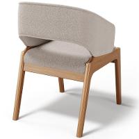 Kit 04 Cadeiras De Jantar E Estar Living Estofada Lince L02 Bouclê Bege - Lyam Decor - 8