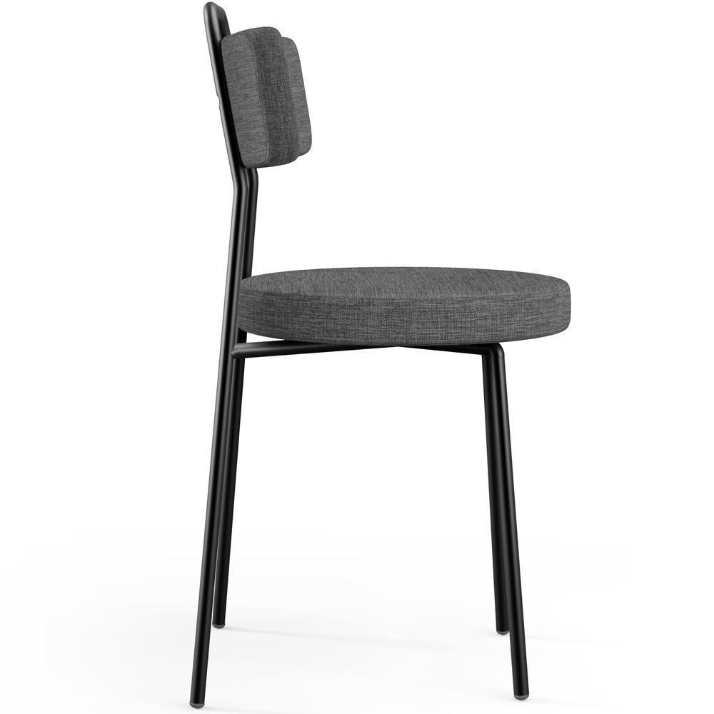 Kit 04 Cadeiras Decorativas Estofada Sala De Jantar Barcelona L02 Linho Cinza Escuro - Lyam Decor - 5