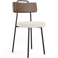 Kit 04 Cadeiras Decorativas Estofada Sala Jantar Barcelona L02 Couríssimo Marrom Linho Cru - Lyam - 3