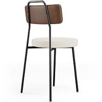 Kit 04 Cadeiras Decorativas Estofada Sala Jantar Barcelona L02 Couríssimo Marrom Linho Cru - Lyam