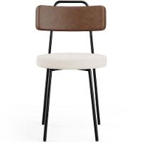 Kit 04 Cadeiras Decorativas Estofada Sala Jantar Barcelona L02 Couríssimo Marrom Linho Cru - Lyam - 7