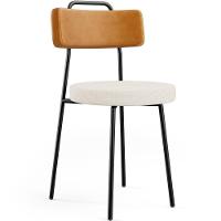 Kit 08 Cadeiras Decorativa Estofada Sala De Jantar Barcelona L02 Couríssimo Whisky Linho Cru - Lyam - 6