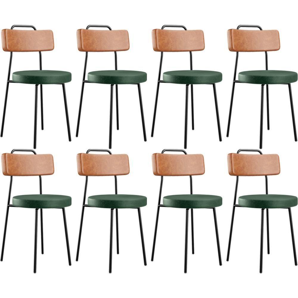 Kit 08 Cadeiras Decorativas Estofada Sala Jantar Barcelona L02 Couríssimo Camel Facto Verde - Lyam - 1