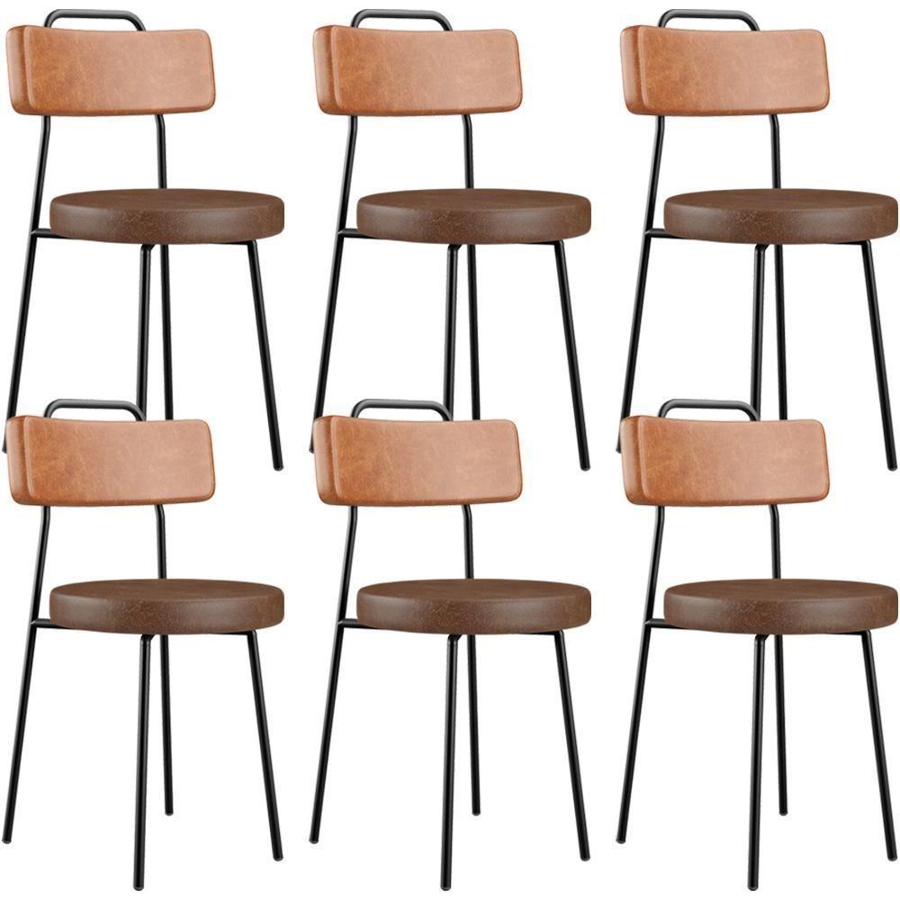 Kit 06 Cadeiras Decorativas Estofada Para Sala Jantar Barcelona L02 Couríssimo Camel Marrom - Lyam - 1