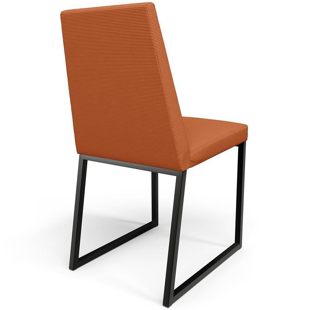 Kit 04 Cadeiras Decorativas Estofada Para Sala De Jantar Dafne L02 Tecido Terracota - Lyam Decor - 4