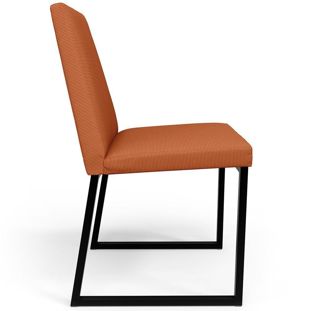 Kit 04 Cadeiras Decorativas Estofada Para Sala De Jantar Dafne L02 Tecido Terracota - Lyam Decor - 6