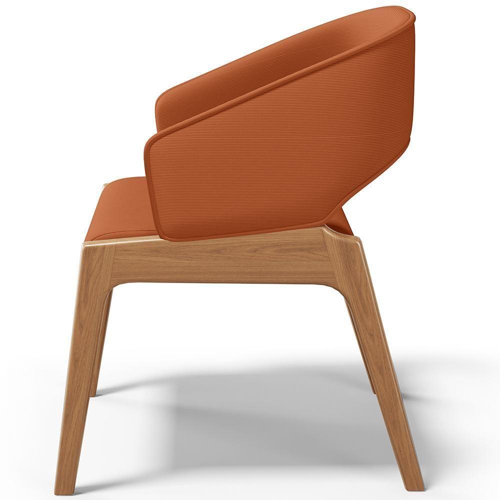 Kit 04 Cadeiras De Jantar E Estar Living Estofada Lince L02 Tecido Terracota - Lyam Decor - 3