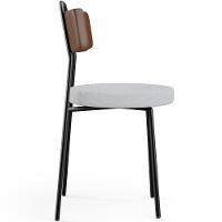 Kit 04 Cadeiras Estofada Para Sala De Jantar Barcelona L02 Couríssimo Marrom Linho Cinza - Lyam - 3