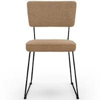 Kit 08 Cadeiras Decorativa Estofada Para Sala De Jantar Base Em Aço Allana L02 Bouclê Mostarda - 5