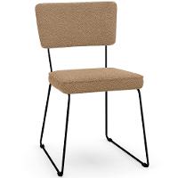 Kit 08 Cadeiras Decorativa Estofada Para Sala De Jantar Base Em Aço Allana L02 Bouclê Mostarda - 8