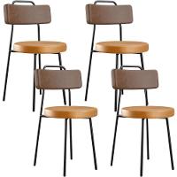 Kit 04 Cadeiras Decorativas Estofada Para Sala Jantar Barcelona L02 Couríssimo Marrom Whisky - Lyam - 1