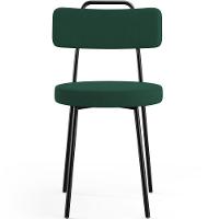 Kit 04 Cadeiras Decorativas Estofada Para Sala De Jantar Barcelona L02 Bouclê Verde - Lyam Decor - 3