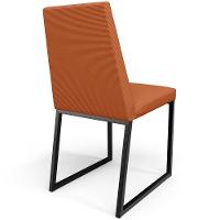 Kit 06 Cadeiras Decorativas Estofada Para Sala De Jantar Dafne L02 Tecido Terracota - Lyam Decor - 5