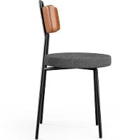 Kit 04 Cadeiras Estofada Sala De Jantar Barcelona L02 Couríssimo Camel Linho Cinza Escuro - Lyam