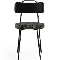 Kit 06 Cadeiras Decorativa Estofada Sala Jantar Barcelona L02 Couríssimo Preto Linho Chumbo - Lyam - 8