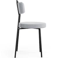 Kit 04 Cadeiras Decorativas Estofada Para Sala De Jantar Barcelona L02 Bouclê Cinza - Lyam Decor