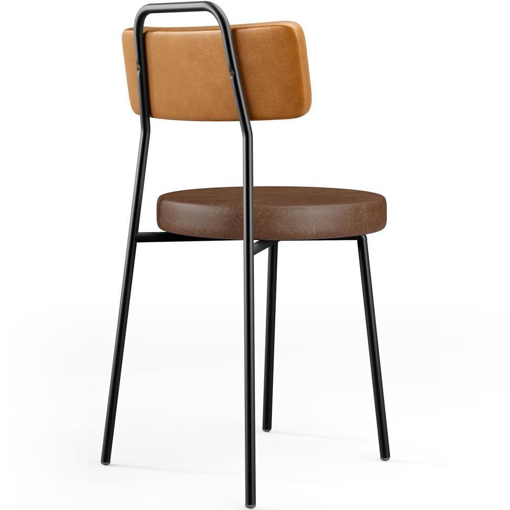 Kit 06 Cadeiras Decorativas Estofada Para Sala Jantar Barcelona L02 Couríssimo Whisky Marrom - Lyam - 3