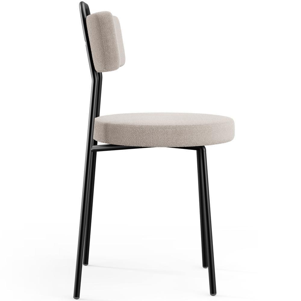 Kit 08 Cadeiras Decorativas Estofada Para Sala De Jantar Barcelona L02 Bouclê Creme - Lyam Decor - 7