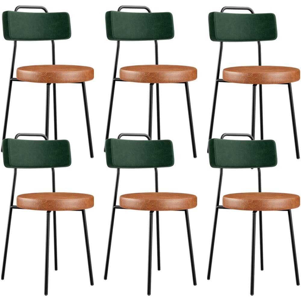 Kit 06 Cadeiras Estofada Para Sala Jantar Barcelona L02 Facto Verde Musgo Couríssimo Camel - Lyam - 1