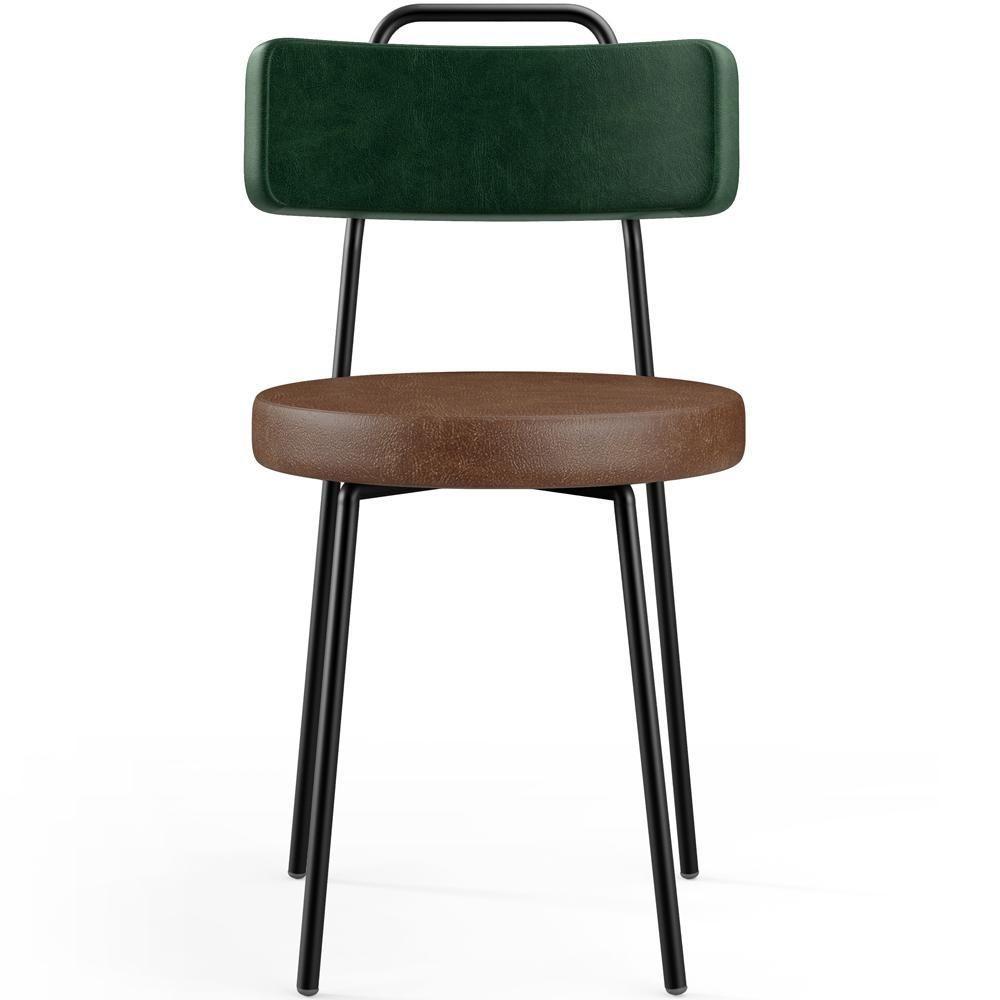 Kit 04 Cadeiras Estofada Para Sala Jantar Barcelona L02 Facto Verde Musgo Couríssimo Marrom - Lyam - 2