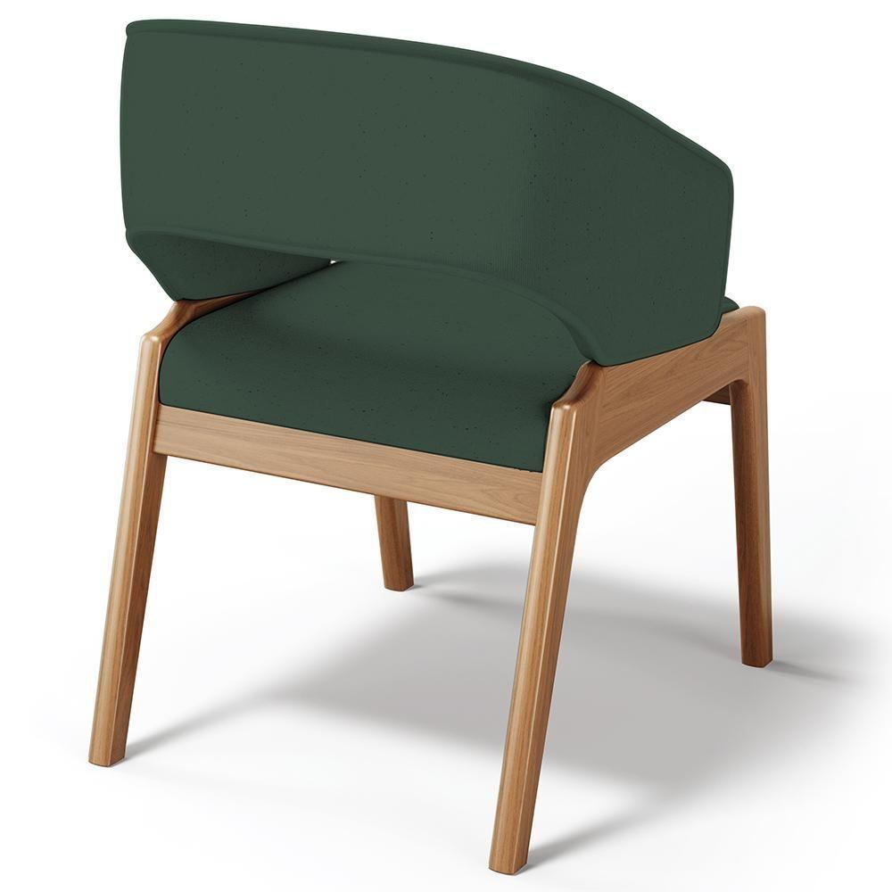 Kit 05 Cadeiras De Jantar E Estar Living Estofada Lince L02 Linho Verde Musgo - Lyam Decor - 7