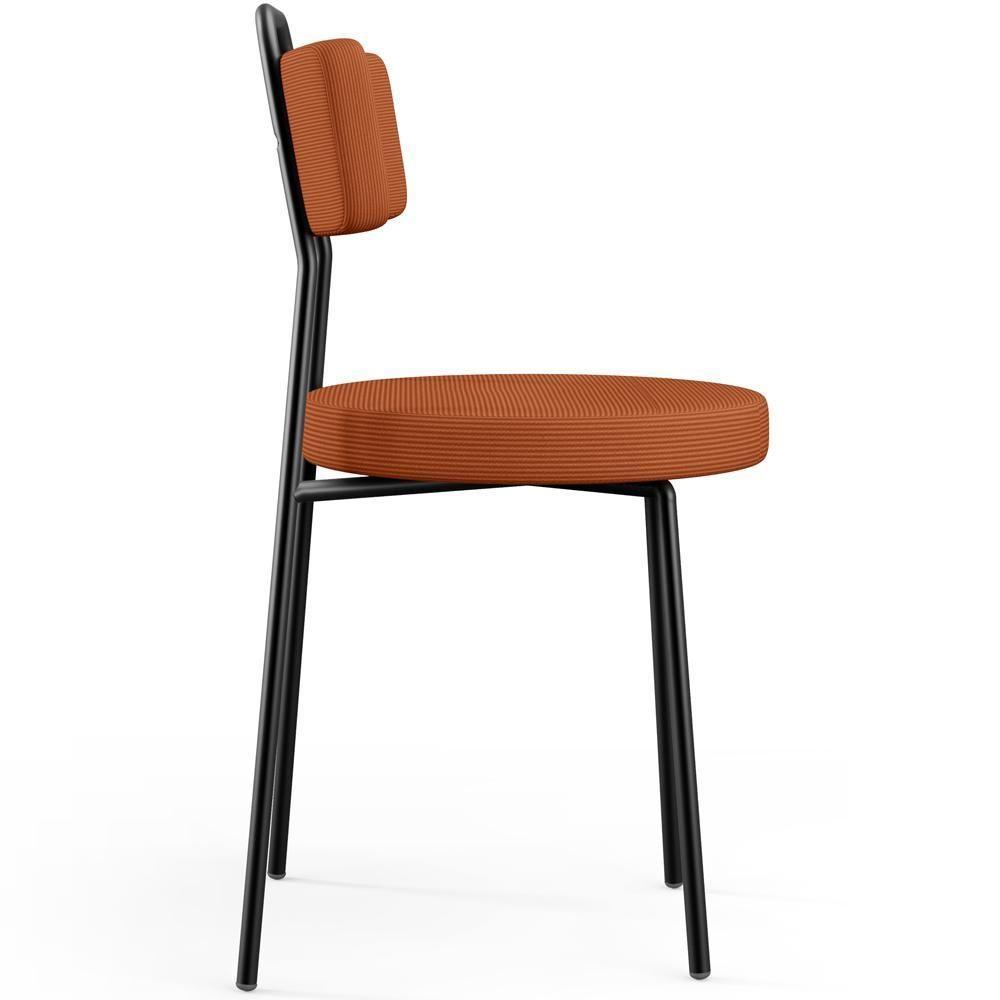 Kit 04 Cadeiras Decorativas Estofada Para Sala De Jantar Barcelona L02 Tecido Terracota - Lyam Decor - 7