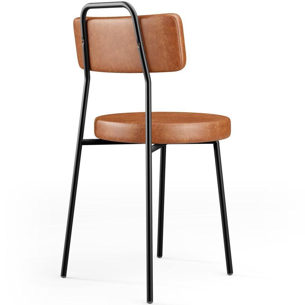 Kit 08 Cadeiras Decorativas Estofada Para Sala De Jantar Barcelona L02 Couríssimo Camel - Lyam Decor - 7