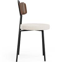 Kit 08 Cadeiras Decorativas Estofada Sala Jantar Barcelona L02 Couríssimo Marrom Linho Cru - Lyam - 6