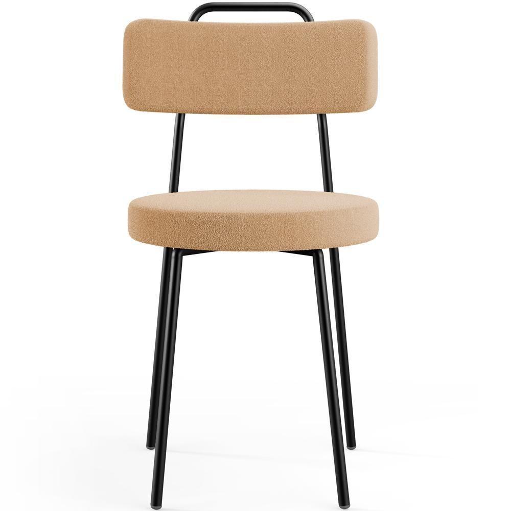 Kit 04 Cadeiras Decorativas Estofada Para Sala De Jantar Barcelona L02 Bouclê Mostarda - Lyam Decor - 8