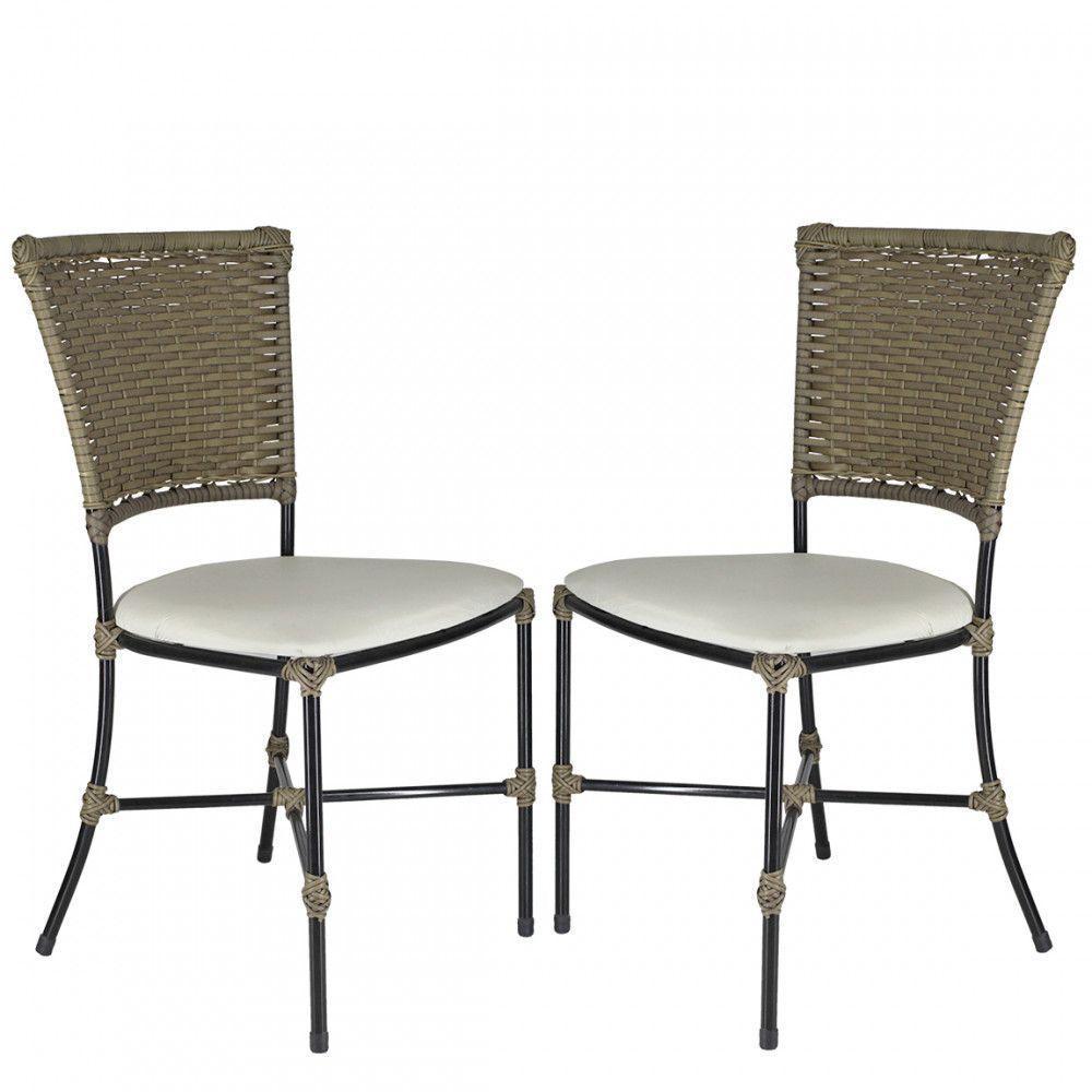 Jogo Com 2 Cadeiras Fibra Sintética Pequi Com Branco Gelo - 1