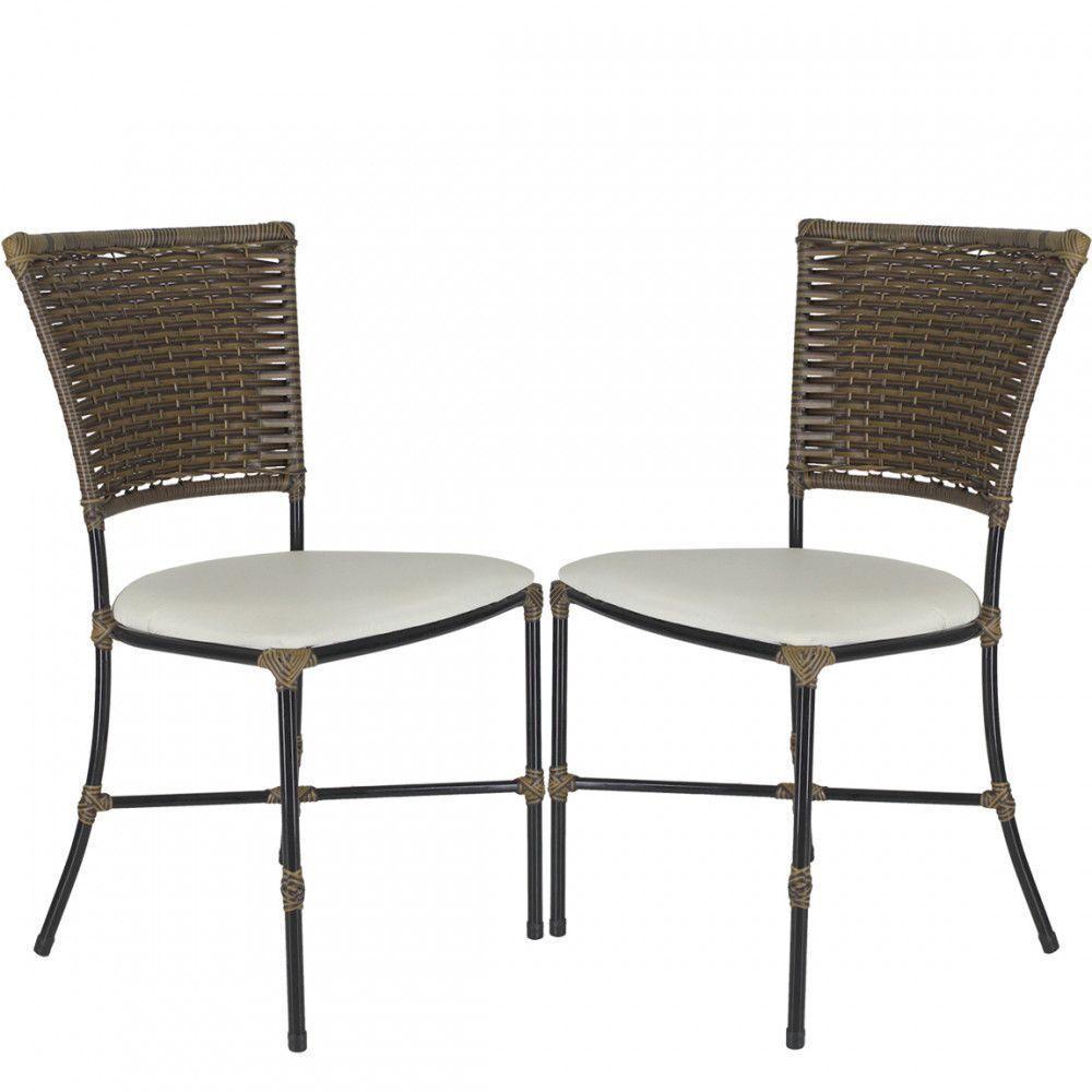 Jogo Com 2 Cadeiras Fibra Sintética Argila Com Branco Gelo - 1