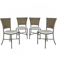 Jogo Com 4 Cadeiras Fibra Sintética Pequi Com Branco Gelo - 1