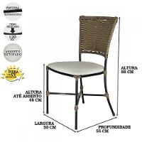 Jogo Com 4 Cadeiras Fibra Sintética Pequi Com Branco Gelo - 2
