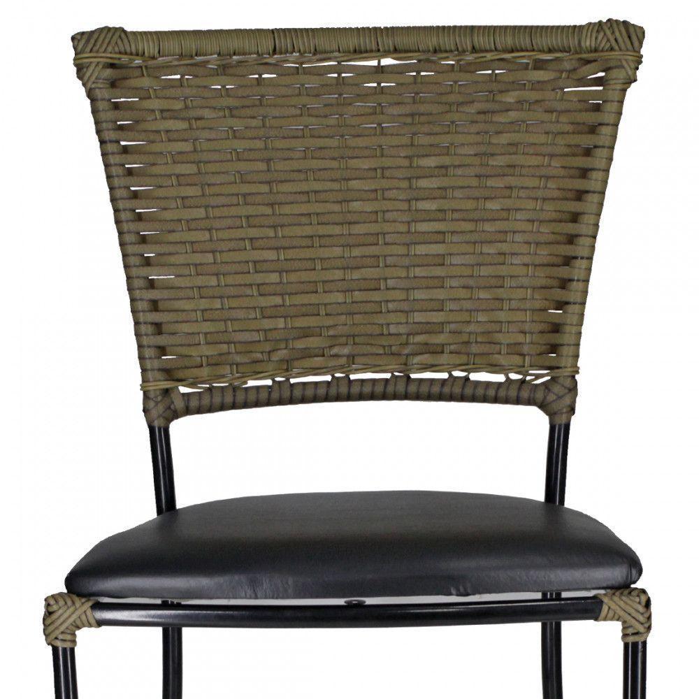 Jogo Com 6 Cadeiras Gramado Fibra Sintética Pequi Com Preto - 3