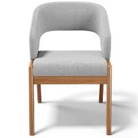 Kit 06 Cadeiras De Jantar E Estar Living Estofada Lince L02 Bouclê Cinza - Lyam Decor - 3