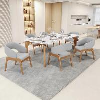 Kit 06 Cadeiras De Jantar E Estar Living Estofada Lince L02 Bouclê Cinza - Lyam Decor - 6