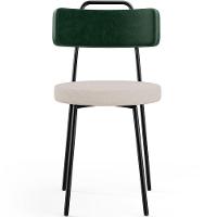 Kit 06 Cadeiras Decorativa Estofada Sala Jantar Barcelona L02 Facto Verde Musgo Linho Bege - Lyam - 7