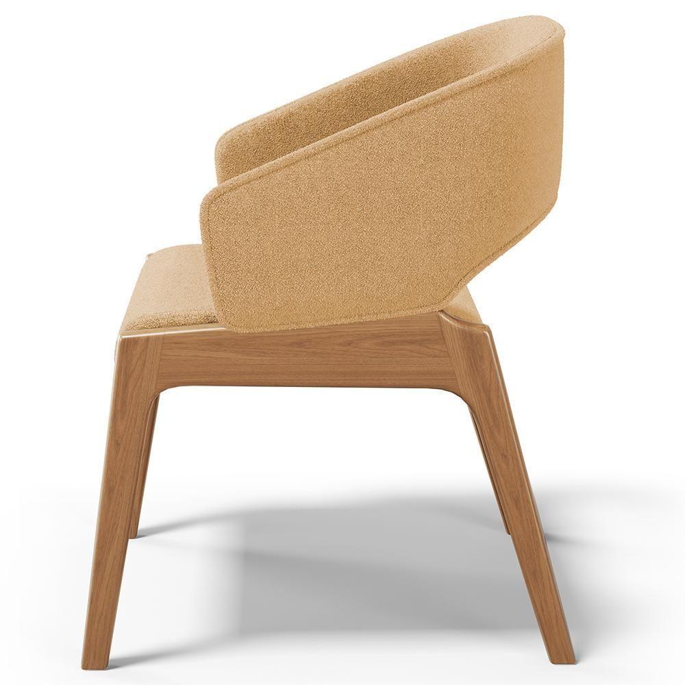 Kit 06 Cadeiras De Jantar E Estar Living Estofada Lince L02 Bouclê Mostarda - Lyam Decor - 2