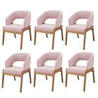 Kit 06 Cadeiras De Jantar E Estar Living Estofada Lince L02 Bouclê Rosê - Lyam Decor - 1