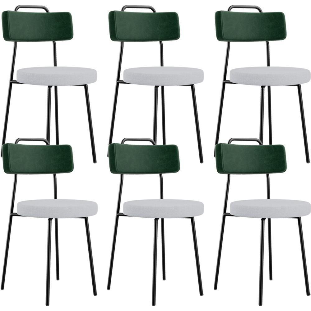 Kit 06 Cadeiras Decorativa Estofada Sala Jantar Barcelona L02 Facto Verde Musgo Linho Cinza - Lyam - 1