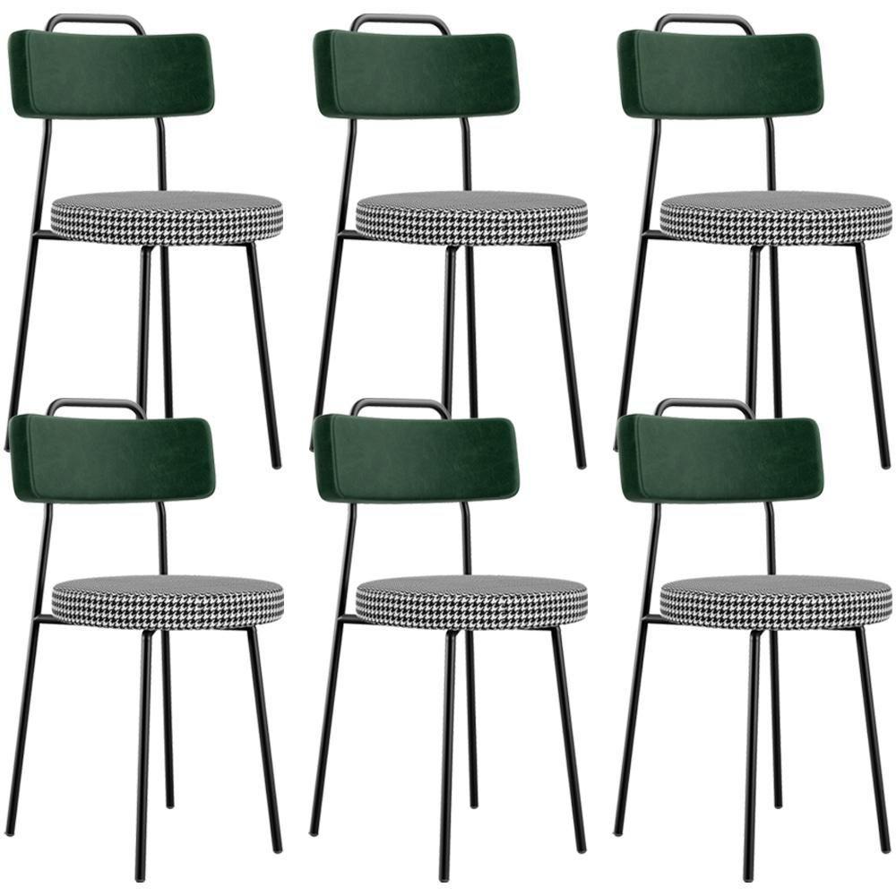 Kit 06 Cadeiras Decorativa Estofada Sala Jantar Barcelona L02 Facto Verde Musgo Pied Poule - Lyam - 1