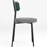 Kit 06 Cadeiras Decorativa Estofada Sala Jantar Barcelona L02 Facto Verde Musgo Pied Poule - Lyam - 5