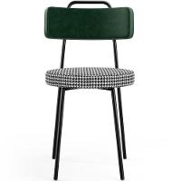 Kit 06 Cadeiras Decorativa Estofada Sala Jantar Barcelona L02 Facto Verde Musgo Pied Poule - Lyam - 6