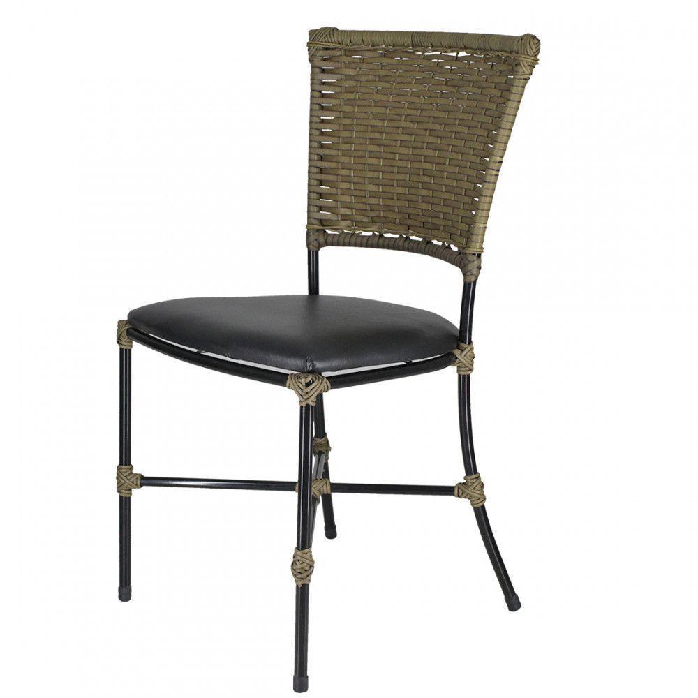 Jogo Com 2 Cadeiras Gramado Fibra Sintética Pequi Com Preto - 4